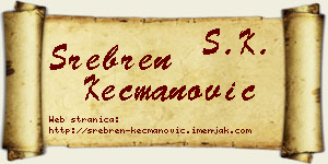 Srebren Kecmanović vizit kartica